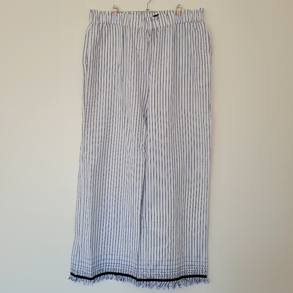 NWT Summer Beach Fringe‎ Hem Boho Wide Leg Pants Size XL